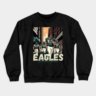 Philadelphia eagles football player graphic design cartoon style beautiful artwork Crewneck Sweatshirt